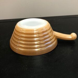 VTG Fire King Peach Lustre Beehive Pattern Handled Ramekin Bowl